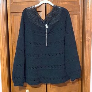 Black lace sweater